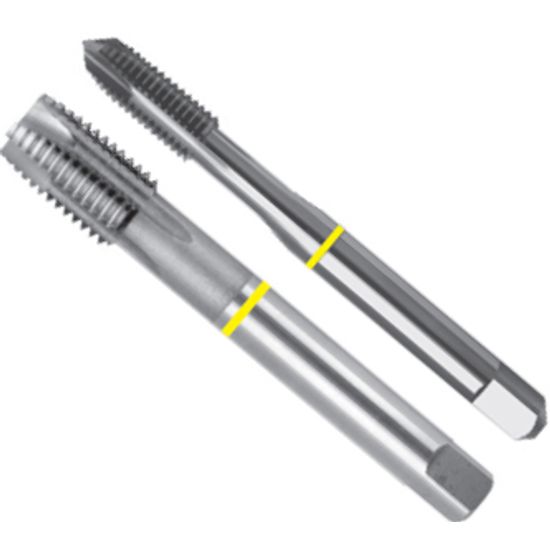 Gun Nose Spiral Point Machine Taps Yellow & Blue Ring